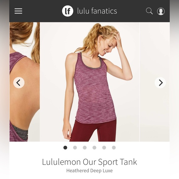 (5)lululemon our sport tank: Heathered Deep Luxe - Picture 1 of 6